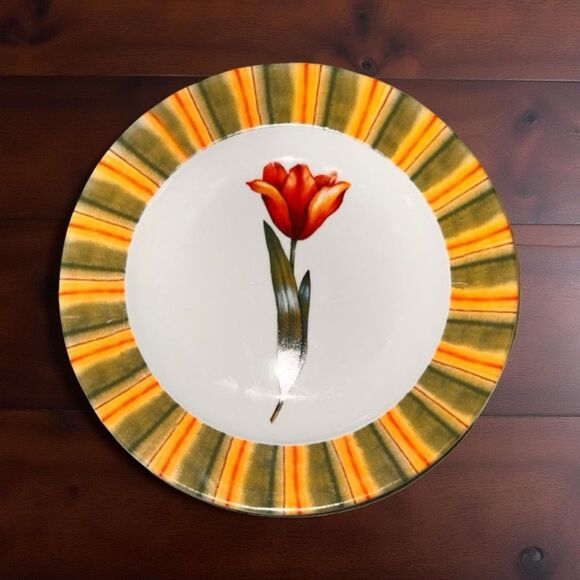 Set of 4 Cypress Home Tulip Floral Sandwich- Salad Plates 8 1/4” - Picture 3 of 6